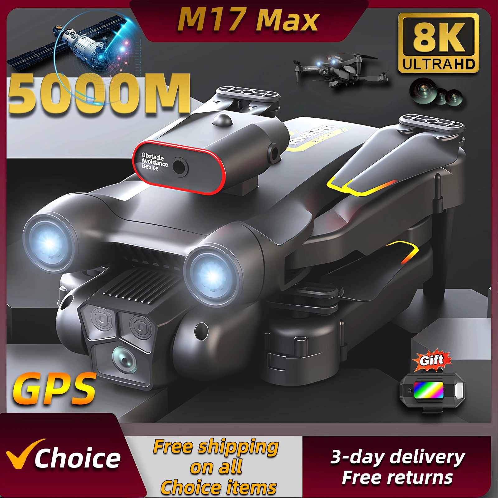 Nouveau Drone M17 Max 8K Profe - Drone Beacon Light avis et prix